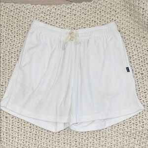 STEAM beachwear+ White Terrycloth Shorts Medium